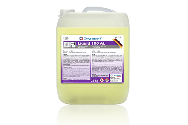 Degrasan Liquid 100 AL: là chất kết hợp khả năng tẩy rửa và khử trùng tính kiềm, dạng lỏng.