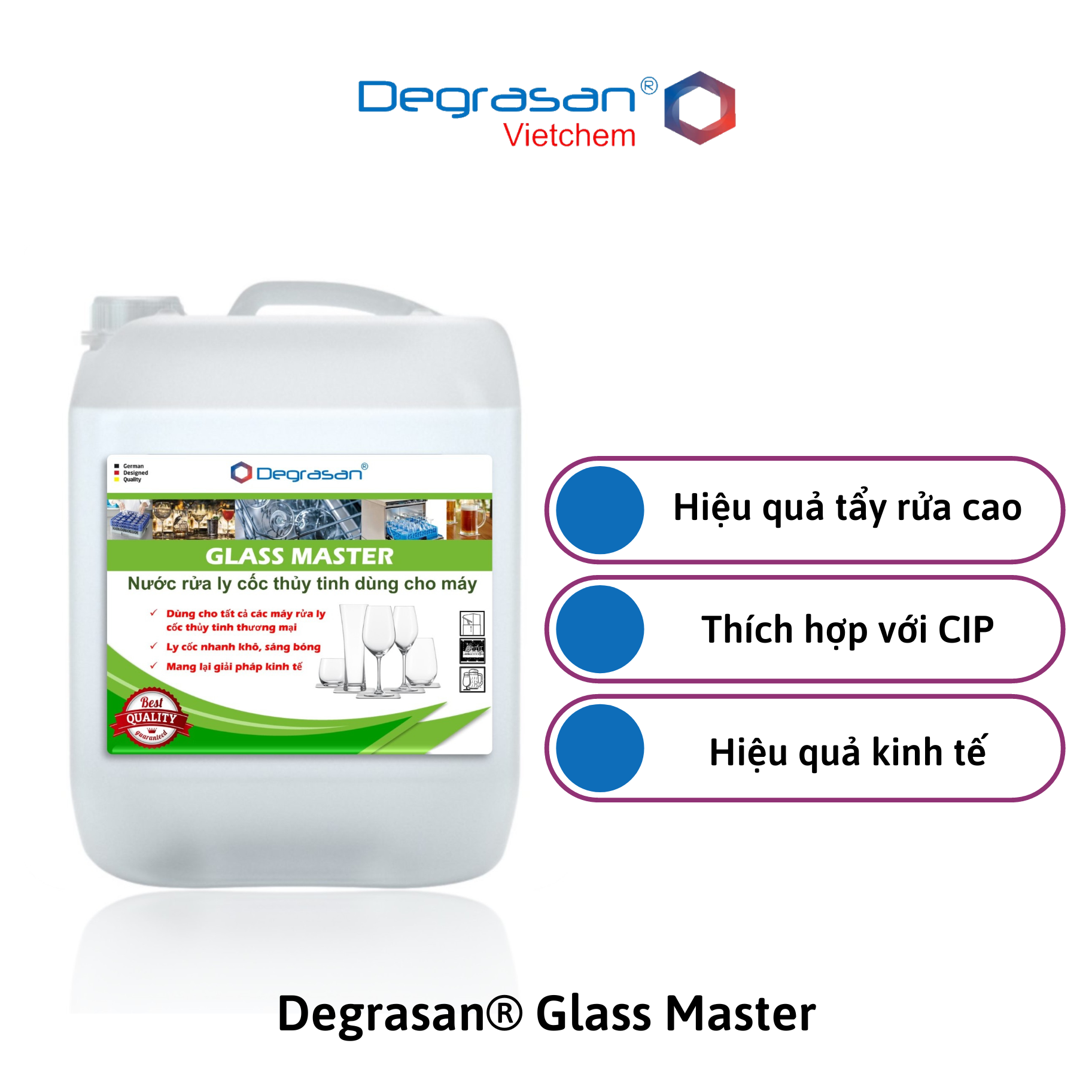 Degrasan® Glass Master - Nước rửa ly cốc thủy tinh dùng cho máy